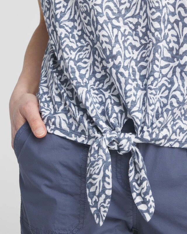 Linen Reef Tie Front Tee - image 4